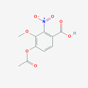 molecular formula C10H9NO7 B14336940 Benzoic acid, 4-(acetyloxy)-3-methoxy-2-nitro- CAS No. 99185-39-4
