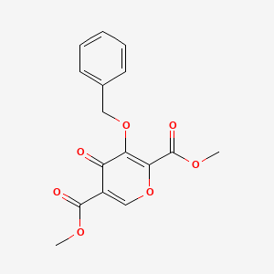 molecular formula C16H14O7 B1433695 dimethyl 3-(benzyloxy)-4-oxo-4H-pyran-2,5-dicarboxylate CAS No. 1246616-66-9