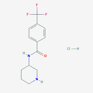 molecular formula C13H16ClF3N2O B1433697 N-(piperidin-3-yl)-4-(trifluoromethyl)benzamide hydrochloride CAS No. 1582662-56-3