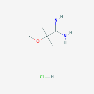 molecular formula C5H13ClN2O B1433701 2-Methoxy-2-methylpropanimidamide hydrochloride CAS No. 619329-28-1
