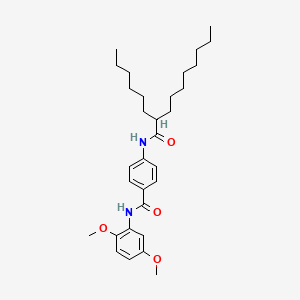 molecular formula C31H46N2O4 B14337039 N-(2,5-Dimethoxyphenyl)-4-[(2-hexyldecanoyl)amino]benzamide CAS No. 110011-34-2