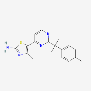 molecular formula C18H20N4S B1433709 4-Methyl-5-(2-(2-p-tolylpropan-2-yl)-pyrimidin-4-yl)thiazol-2-amine CAS No. 1217487-36-9