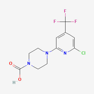 4-[6-Chloro-4-(trifluoromethyl)pyridin-2-yl]piperazine-1-carboxylic acid