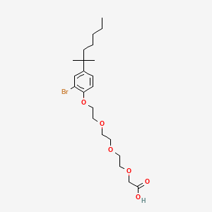 molecular formula C22H35BrO6 B14337166 2-(2-(2-(2-(2-Bromo-4-(2-methylheptan-2-yl)phenoxy)ethoxy)ethoxy)ethoxy)acetic acid CAS No. 100345-08-2