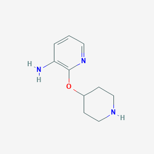 molecular formula C10H15N3O B1433720 2-(Piperidin-4-yloxy)pyridin-3-amine CAS No. 1896234-09-5