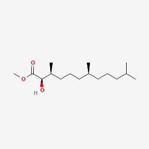 molecular formula C16H32O3 B14337355 Dodecanoic acid, 2-hydroxy-3,7,11-trimethyl-, methyl ester, (2R*,3S*,7S*)- CAS No. 102616-16-0