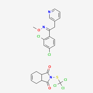 molecular formula C23H20Cl5N3O3S B14337374 Pyrifenox-captan mixt. CAS No. 101848-68-4