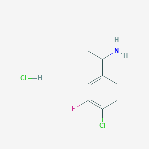 molecular formula C9H12Cl2FN B1433755 1-(4-Chloro-3-fluoro-phenyl)-propylamine hydrochloride CAS No. 2203139-80-2
