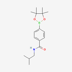molecular formula C17H26BNO3 B1433756 N-(2-methylpropyl)-4-(tetramethyl-1,3,2-dioxaborolan-2-yl)benzamide CAS No. 1509932-23-3