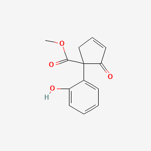 molecular formula C13H12O4 B14337623 Methyl 1-(2-hydroxyphenyl)-2-oxo-cyclopent-3-ene-1-carboxylate CAS No. 107021-37-4