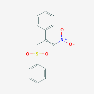 molecular formula C15H13NO4S B14337650 [3-(Benzenesulfonyl)-1-nitroprop-1-en-2-yl]benzene CAS No. 95339-48-3