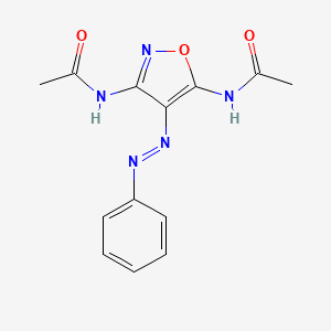 molecular formula C13H13N5O3 B14337720 N-[3-Acetamido-4-(2-phenylhydrazinylidene)-1,2-oxazol-5(4H)-ylidene]acetamide CAS No. 105592-84-5