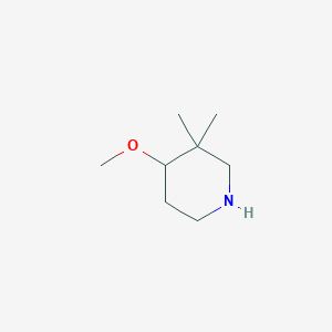 molecular formula C8H17NO B1433783 4-Methoxy-3,3-dimethylpiperidine CAS No. 1421254-87-6
