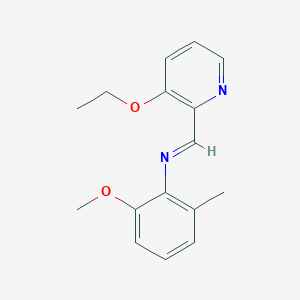 molecular formula C16H18N2O2 B14337863 N-[(3-Ethoxy-2-pyridinyl)methylene]-2-methoxy-6-methylbenzenamine CAS No. 100305-97-3
