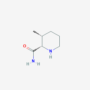 molecular formula C7H14N2O B1433788 cis-3-Methylpiperidine-2-carboxamide CAS No. 1450633-71-2