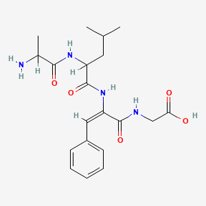 molecular formula C20H28N4O5 B14337897 Glycine, N-(N-(N-L-alanyl-D-leucyl)-(Z)-alpha,beta-didehydrophenylalanyl)- CAS No. 108233-97-2