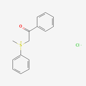 molecular formula C15H15ClOS B14337995 Methyl(2-oxo-2-phenylethyl)phenylsulfanium chloride CAS No. 96288-46-9