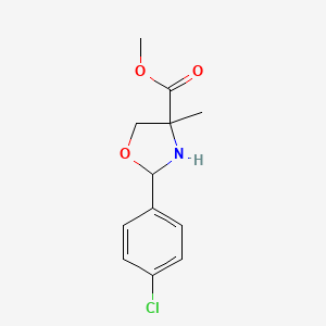 molecular formula C12H14ClNO3 B14338031 Methyl 2-(4-chlorophenyl)-4-methyl-1,3-oxazolidine-4-carboxylate CAS No. 109918-42-5