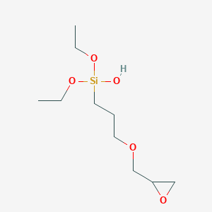 molecular formula C10H22O5Si B14338068 Diethoxy{3-[(oxiran-2-yl)methoxy]propyl}silanol CAS No. 110582-73-5
