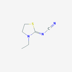 molecular formula C6H9N3S B14338168 Cyanamide, (3-ethyl-2-thiazolidinylidene)- CAS No. 97538-34-6