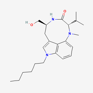 molecular formula C23H35N3O2 B14338304 1-hexylindolactam-V CAS No. 99414-61-6