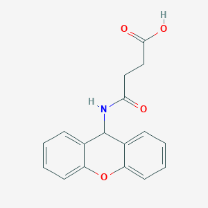 molecular formula C17H15NO4 B14338367 Butanoic acid, 4-oxo-4-(9H-xanthen-9-ylamino)- CAS No. 105251-69-2