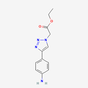 molecular formula C12H14N4O2 B14338415 Ethyl [4-(4-aminophenyl)-1H-1,2,3-triazol-1-yl]acetate CAS No. 95628-71-0