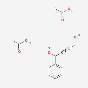 molecular formula C14H18O6 B14338440 Acetic acid;1-phenylbut-2-yne-1,4-diol CAS No. 109564-84-3