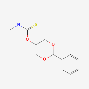 molecular formula C13H17NO3S B14338485 O-(2-Phenyl-1,3-dioxan-5-yl) dimethylcarbamothioate CAS No. 105603-35-8