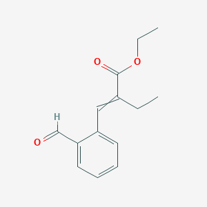 molecular formula C14H16O3 B14338566 Ethyl 2-[(2-formylphenyl)methylidene]butanoate CAS No. 108700-09-0