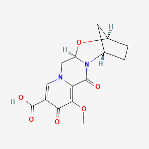 molecular formula C15H16N2O6 B1433872 (1S,11R,13R)-5-methoxy-3,6-dioxo-12-oxa-2,9-diazatetracyclo[11.2.1.02,11.04,9]hexadeca-4,7-diene-7-carboxylic acid CAS No. 1616342-45-0