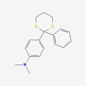 molecular formula C18H21NS2 B14338768 N,N-Dimethyl-4-(2-phenyl-1,3-dithian-2-yl)aniline CAS No. 105728-65-2