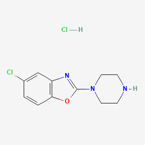 molecular formula C11H13Cl2N3O B1433887 5-Chloro-2-piperazin-1-yl-1,3-benzoxazole hydrochloride CAS No. 1431966-42-5