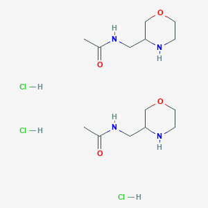 molecular formula C14H31Cl3N4O4 B1433888 N-(morpholin-3-ylmethyl)acetamide sesquihydrochloride CAS No. 1820706-28-2