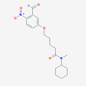 molecular formula C19H26N2O5 B14338889 N-Cyclohexyl-5-(3-formyl-4-nitrophenoxy)-N-methylpentanamide CAS No. 105728-11-8