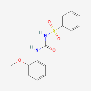 molecular formula C14H14N2O4S B14338995 Benzenesulfonamide, N-[[(2-methoxyphenyl)amino]carbonyl]- CAS No. 107620-46-2