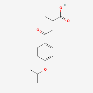 molecular formula C14H18O4 B14339019 Benzenebutanoic acid, alpha-methyl-4-(-methylethoxy)-gamma-oxo- CAS No. 99414-53-6