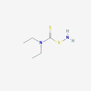 molecular formula C5H12N2S2 B14339027 Thiohydroxylamine, S-[(diethylamino)thioxomethyl]- CAS No. 106860-28-0