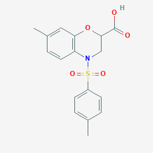 7-Methyl-4-[(4-methylphenyl)sulfonyl]-3,4-dihydro-2H-1,4-benzoxazine-2-carboxylic acid
