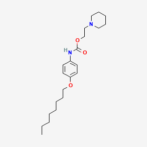 molecular formula C22H36N2O3 B14339088 Carbamic acid, [4-(octyloxy)phenyl]-, 2-(1-piperidinyl)ethyl ester CAS No. 108735-82-6