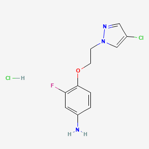 4-[2-(4-Chloro-1H-pyrazol-1-yl)ethoxy]-3-fluoroaniline hydrochloride