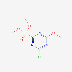 molecular formula C6H9ClN3O4P B14339306 Dimethyl (4-chloro-6-methoxy-1,3,5-triazin-2-yl)phosphonate CAS No. 106052-30-6