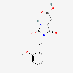 molecular formula C14H16N2O5 B1433931 2-{1-[2-(2-methoxyphenyl)ethyl]-2,5-dioxoimidazolidin-4-yl}acetic acid CAS No. 1955505-51-7