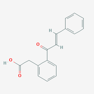 molecular formula C17H14O3 B14339310 Benzeneacetic acid, 2-(1-oxo-3-phenyl-2-propen-1-yl)- CAS No. 104907-56-4