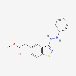 molecular formula C16H15N3O2S B14339377 Methyl 3-phenylhydrazino-1,2-benzisothiazol-5-ylacetate CAS No. 105801-44-3