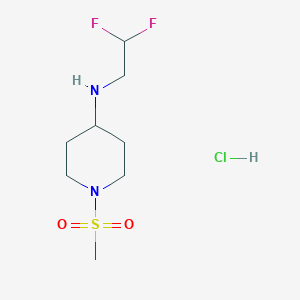 molecular formula C8H17ClF2N2O2S B1433940 N-(2,2-difluoroethyl)-1-methanesulfonylpiperidin-4-amine hydrochloride CAS No. 1803581-08-9