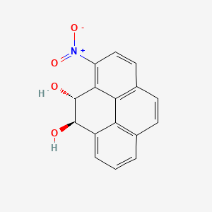 molecular formula C16H11NO4 B14339467 trans-9,10-Dihydro-9,10-dihydroxy-1-nitropyrene CAS No. 105596-44-9