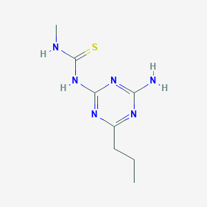 molecular formula C8H14N6S B14339474 Thiourea, N-(4-amino-6-propyl-1,3,5-triazin-2-yl)-N'-methyl- CAS No. 106013-59-6