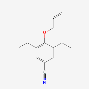molecular formula C14H17NO B14339483 Benzonitrile, 4-(allyloxy)-3,5-diethyl- 