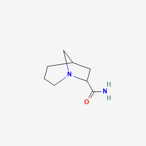 molecular formula C8H14N2O B14339620 1-Azabicyclo[3.2.1]octane-7-carboxamide CAS No. 99767-76-7